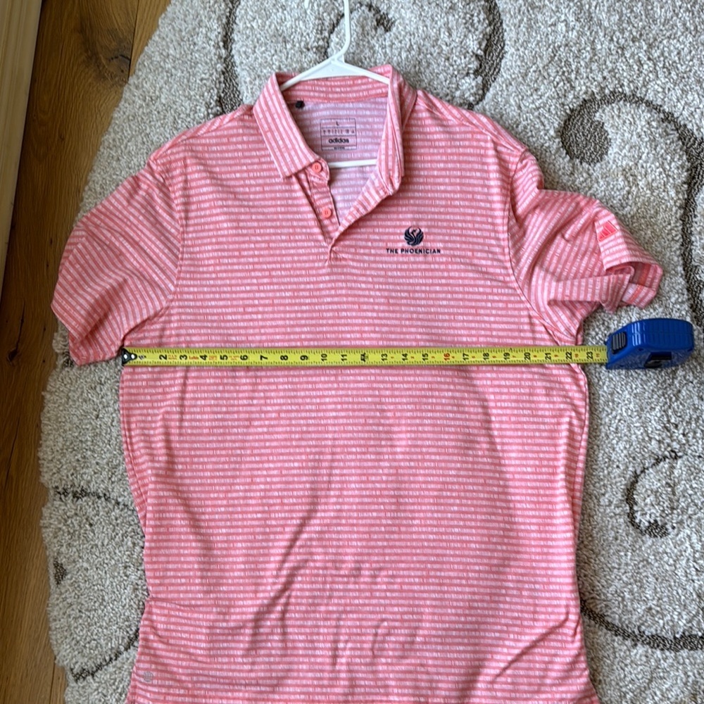 Adidas Orange Polo Shirt with Classic Collar Large - Picture 6 of 8